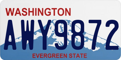 WA license plate AWY9872