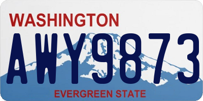 WA license plate AWY9873