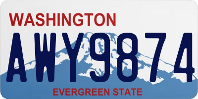 WA license plate AWY9874