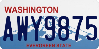 WA license plate AWY9875