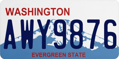 WA license plate AWY9876