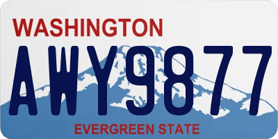 WA license plate AWY9877