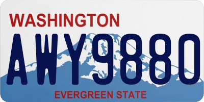 WA license plate AWY9880
