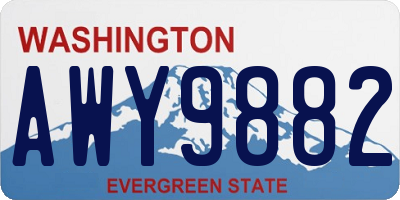 WA license plate AWY9882