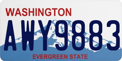 WA license plate AWY9883