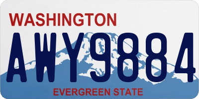 WA license plate AWY9884