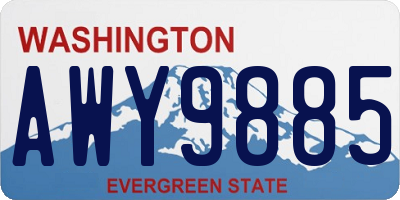 WA license plate AWY9885