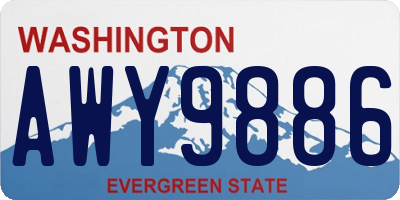 WA license plate AWY9886