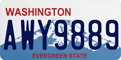 WA license plate AWY9889