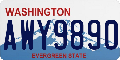 WA license plate AWY9890