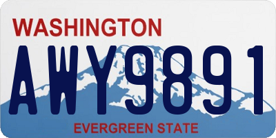WA license plate AWY9891