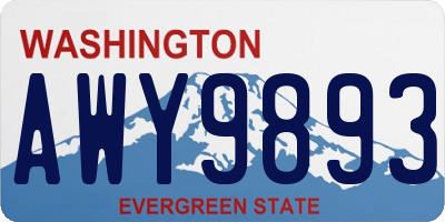 WA license plate AWY9893