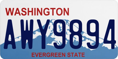 WA license plate AWY9894