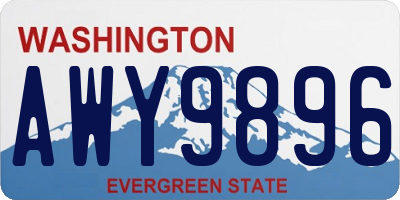 WA license plate AWY9896