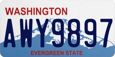WA license plate AWY9897
