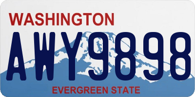 WA license plate AWY9898