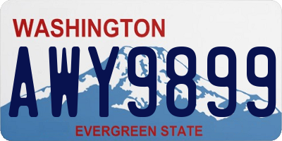 WA license plate AWY9899