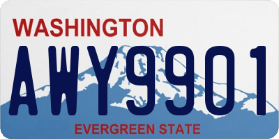 WA license plate AWY9901