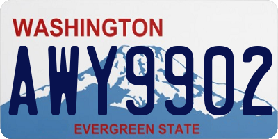 WA license plate AWY9902