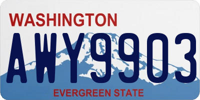 WA license plate AWY9903