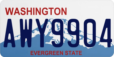 WA license plate AWY9904