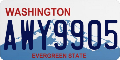 WA license plate AWY9905
