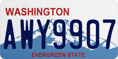 WA license plate AWY9907