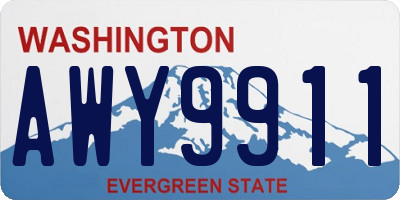 WA license plate AWY9911