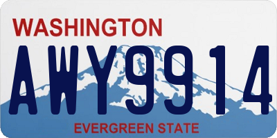 WA license plate AWY9914