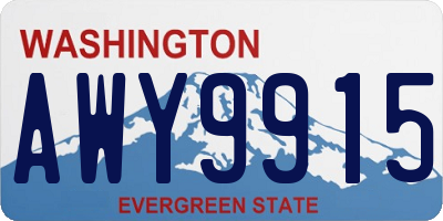 WA license plate AWY9915