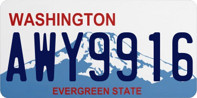 WA license plate AWY9916
