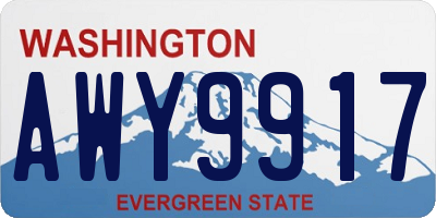 WA license plate AWY9917