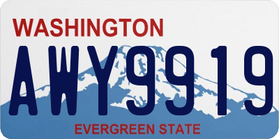 WA license plate AWY9919