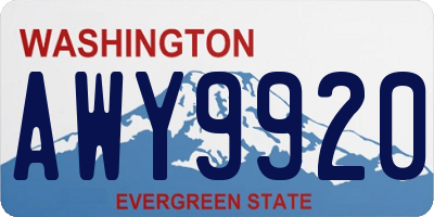 WA license plate AWY9920