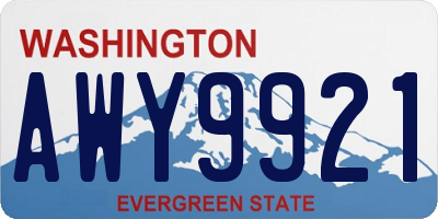 WA license plate AWY9921