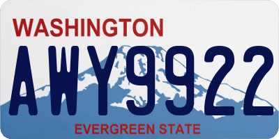 WA license plate AWY9922