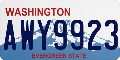 WA license plate AWY9923
