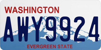 WA license plate AWY9924