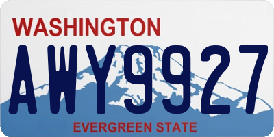 WA license plate AWY9927
