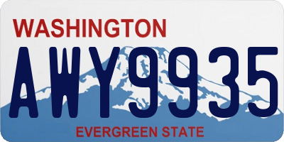 WA license plate AWY9935