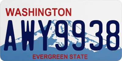 WA license plate AWY9938