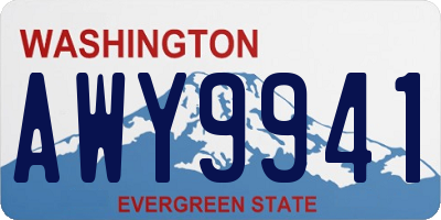 WA license plate AWY9941