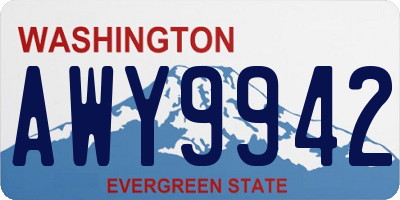 WA license plate AWY9942