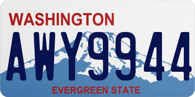 WA license plate AWY9944