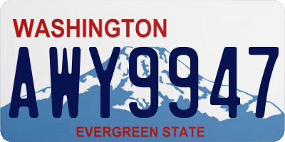 WA license plate AWY9947
