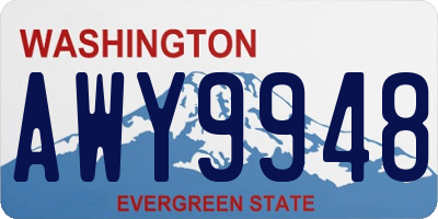 WA license plate AWY9948