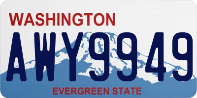 WA license plate AWY9949