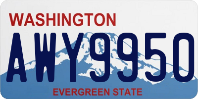 WA license plate AWY9950