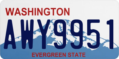 WA license plate AWY9951
