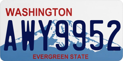 WA license plate AWY9952